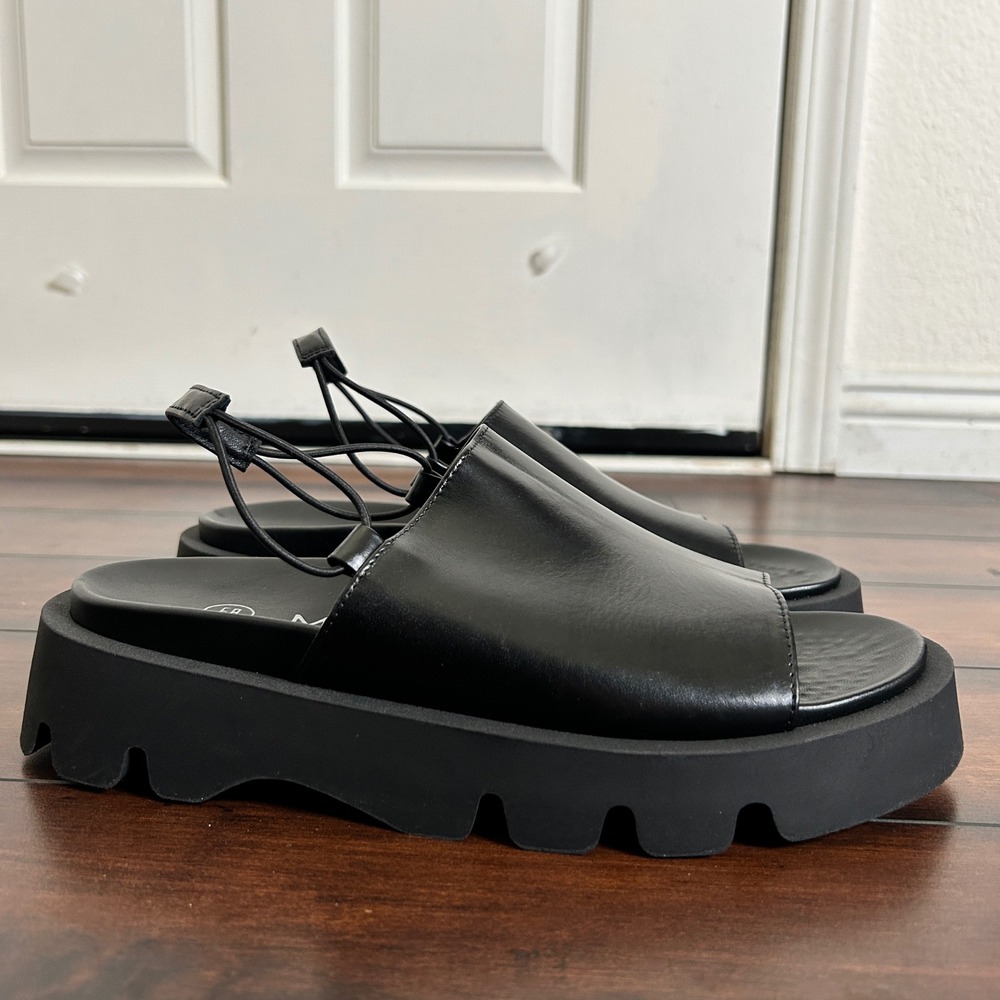 E8 by Miista Noreen Leather Chunky Platform Sandals Black EU40 US9.5 NWOB $225 - Picture 4 of 10